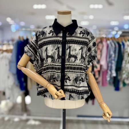 소매 퍼프 카라 남방