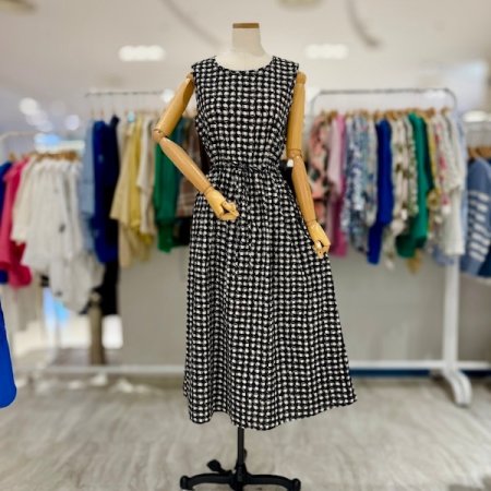 허리 쪼임끈 원피스