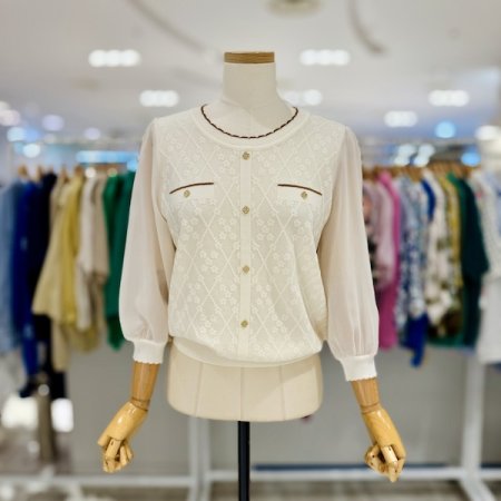 시스루 배색 니트