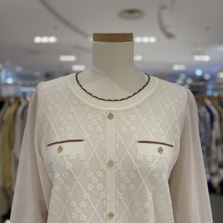 시스루 배색 니트