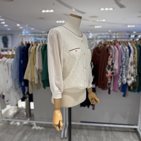 시스루 배색 니트