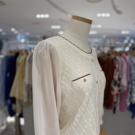 시스루 배색 니트