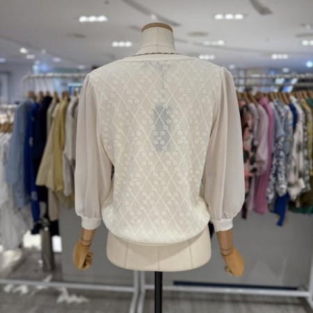 시스루 배색 니트