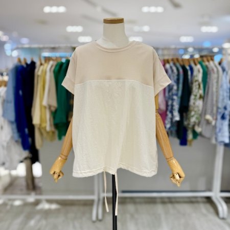 배색 스트링 티셔츠