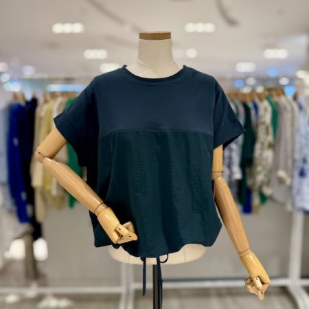 배색 스트링 티셔츠