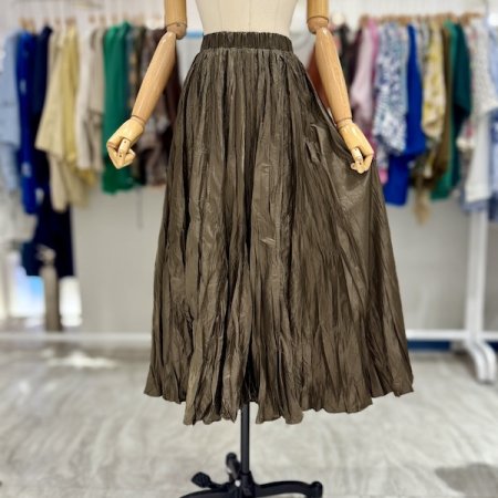 믹스 주름 밴딩 스커트