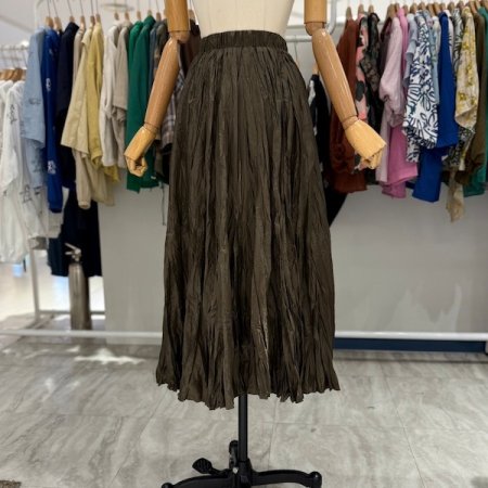 믹스 주름 밴딩 스커트