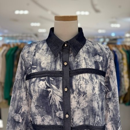 7부 블루 묶음 블라우스