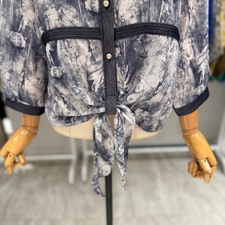 7부 블루 묶음 블라우스