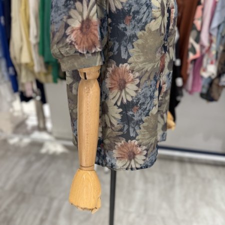 퍼프소매 무드꽃 셔츠