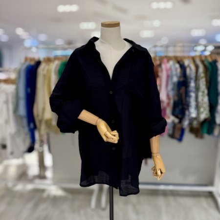 뒷 주름 롱 남방