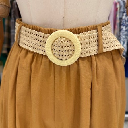 핀턱 벨트 와이드 팬츠