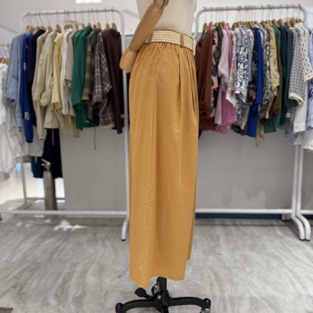 핀턱 벨트 와이드 팬츠