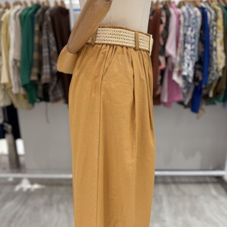 핀턱 벨트 와이드 팬츠