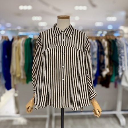 7부 소매 스트라이프 셔츠