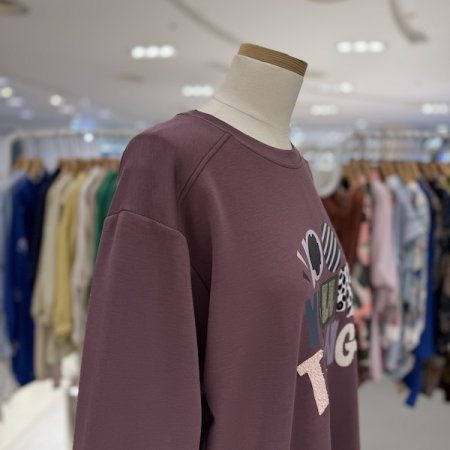 스테파니 나염 레터링 7부 티셔츠