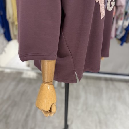 스테파니 나염 레터링 7부 티셔츠