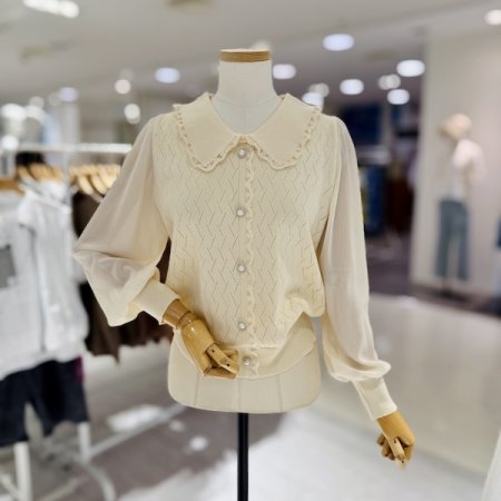 레이스 카라 니트