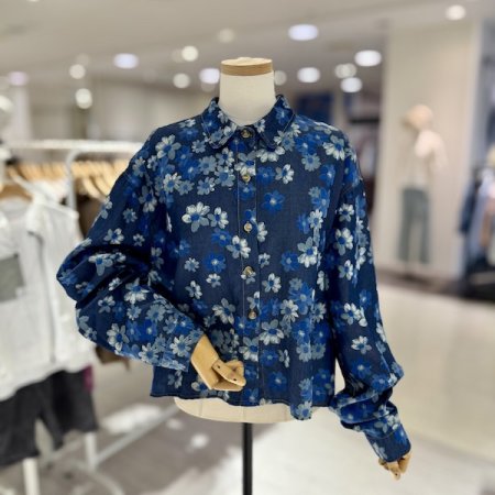 데님 플라워 남방