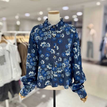 데님 플라워 남방