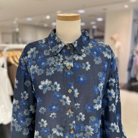 데님 플라워 남방