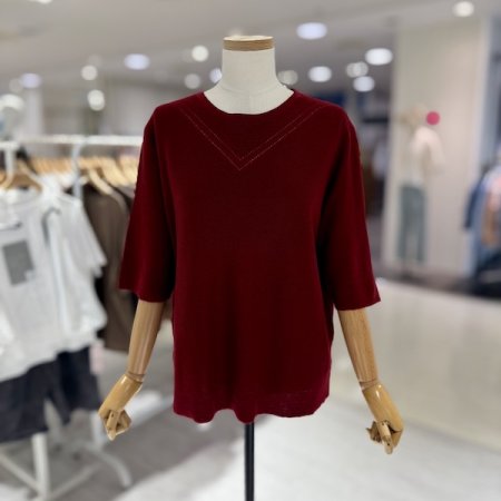 브이 짜임 니트