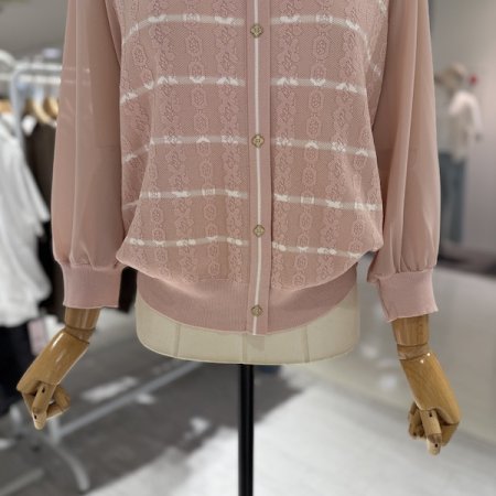 배색 스트라이프 니트