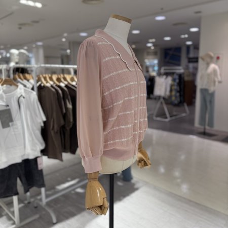 배색 스트라이프 니트