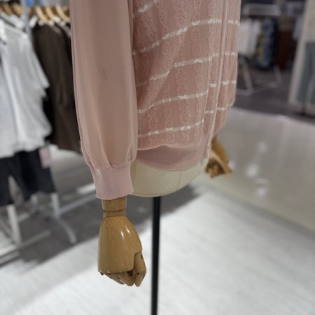 배색 스트라이프 니트