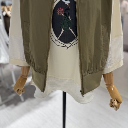 밑단 시보리 후드 조끼