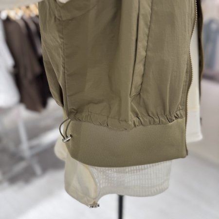 밑단 시보리 후드 조끼