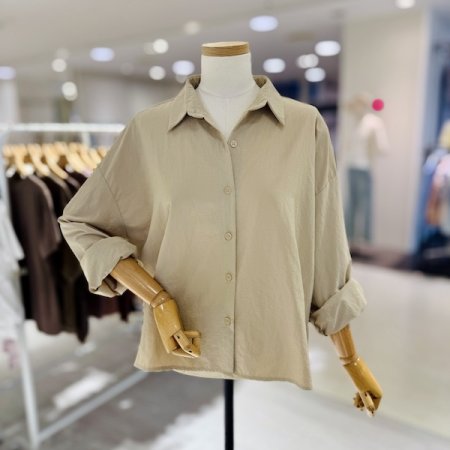 레터링 백 버튼 셔츠