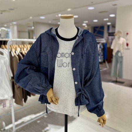 데님 후드 자켓