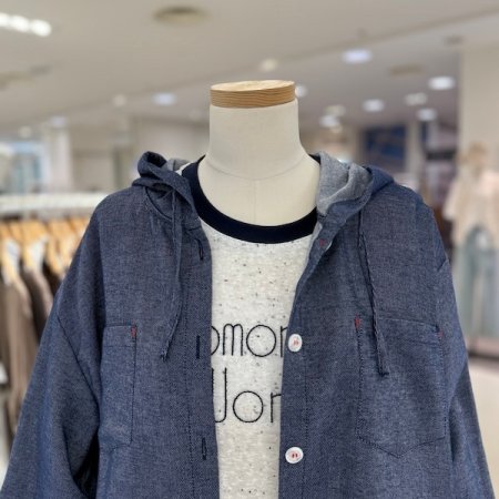 데님 후드 자켓