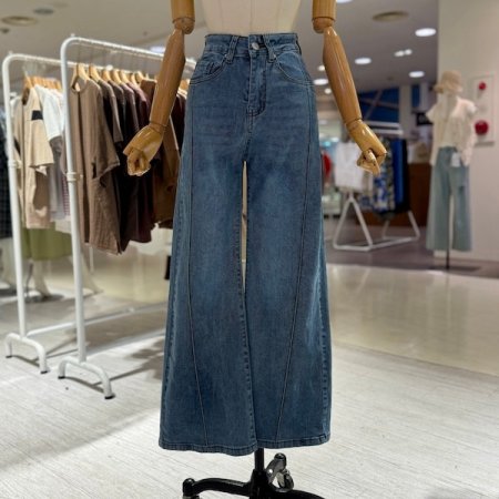 세미 부츠 절개 데님팬츠