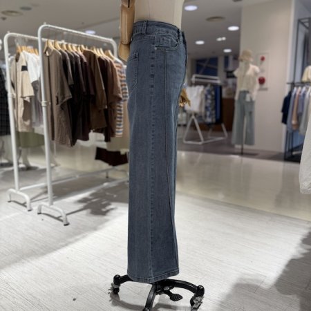 세미 부츠 절개 데님팬츠