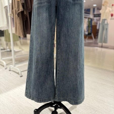 와이드 핀턱 가을 데님팬츠