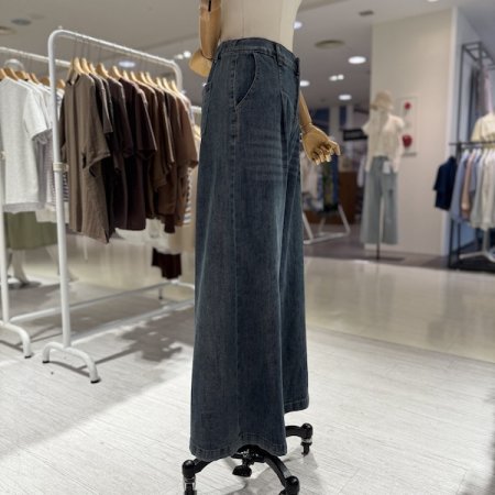 와이드 핀턱 가을 데님팬츠