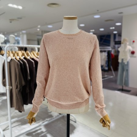 브로치 물결카라 니트