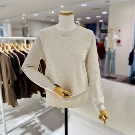 브로치 물결카라 니트