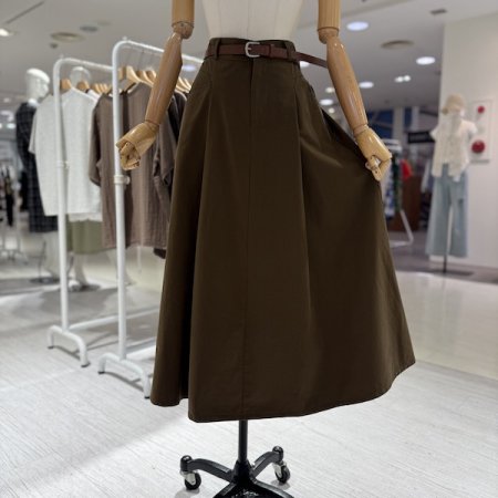 스카치 핀턱 벨트 스커트