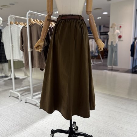 스카치 핀턱 벨트 스커트