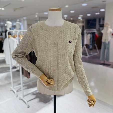 M버튼 페이크 가디건 니트