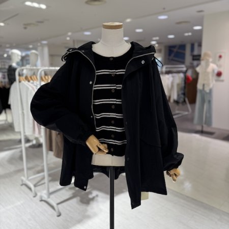 A라인 후드 뒷절개 점퍼