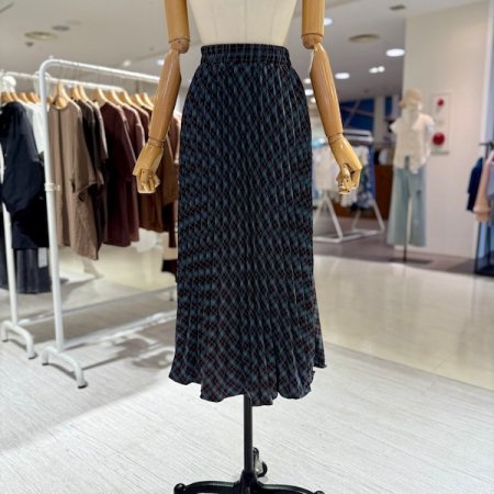 체크 밴딩 스커트