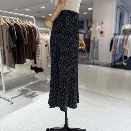 체크 밴딩 스커트