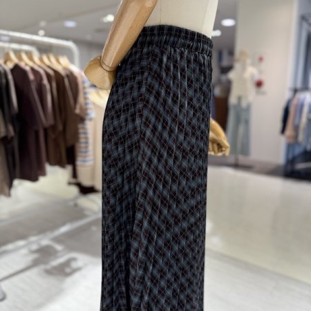 체크 밴딩 스커트