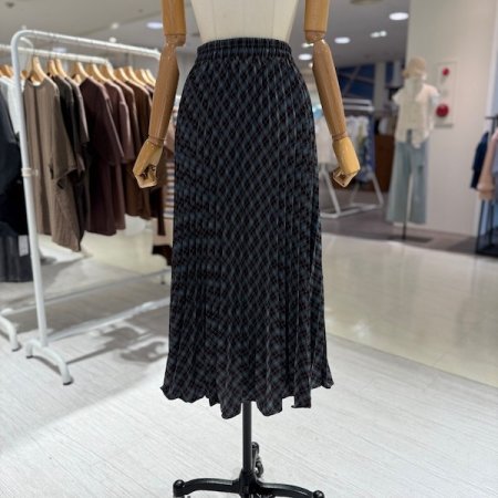 체크 밴딩 스커트