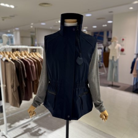 지퍼 허리밴딩 조끼