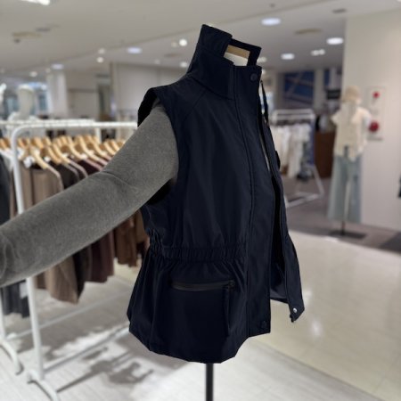 지퍼 허리밴딩 조끼